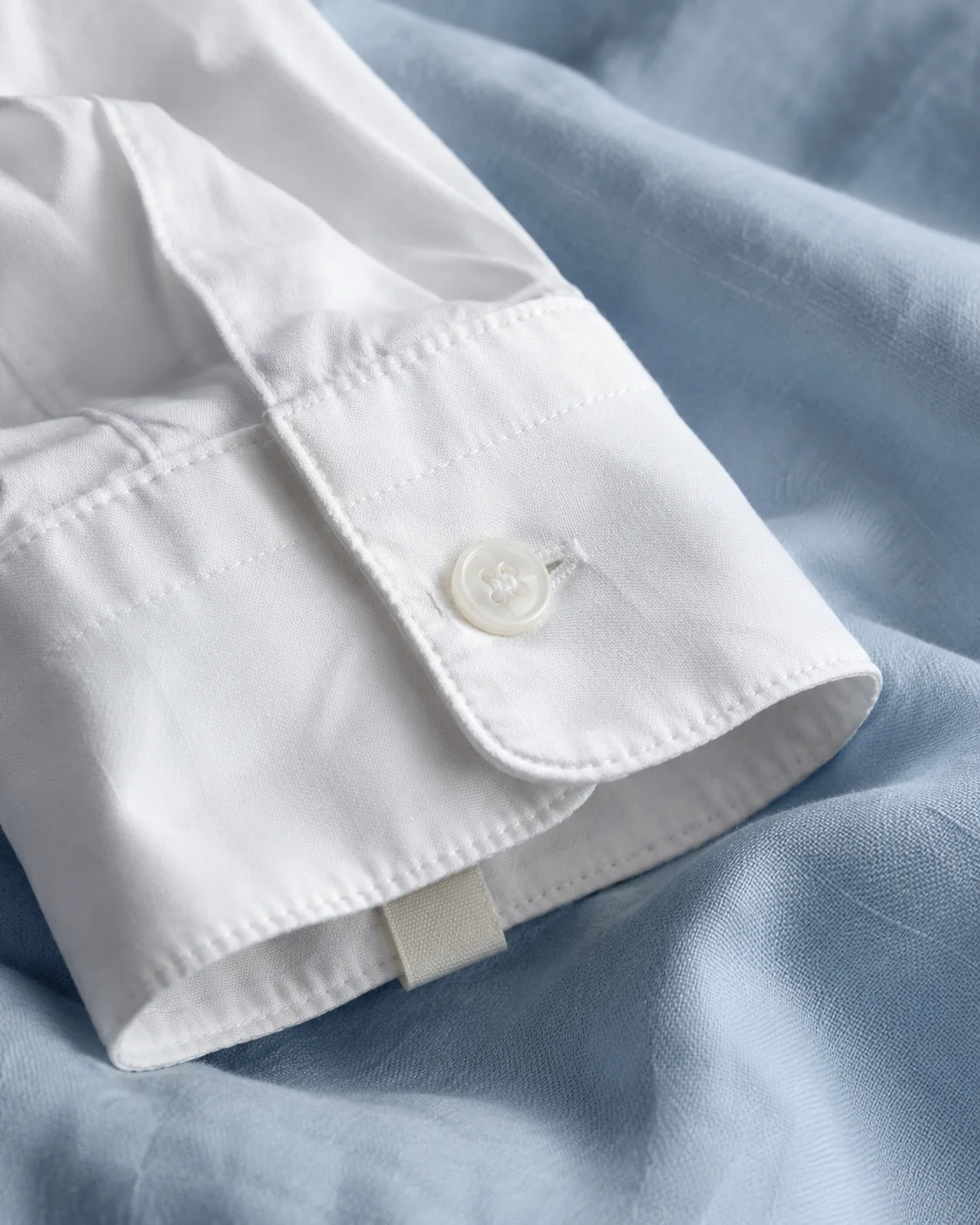 A close-up of carefully finished fabric